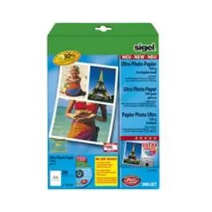 sigel - papier photo jet d'encre Ultra, trés brillant, A4, 190g, 20f