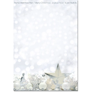 Sigel Christmas Motif Paper White Stars - Papier à motifs - A4 (210 x ...