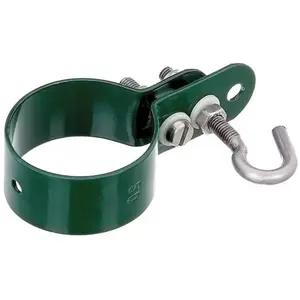 Alberts Collier de serrage pour poteau grillage contreventement.vert 48mm (Par 10)