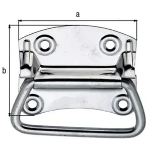 Alberts 361402 Poignée de malle | acier inoxydable | 92 x 80 mm pas cher