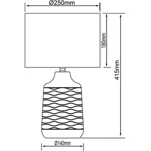 Brilliant Lampe de table Ilysa, tissu blanc, céramique bleu pas cher