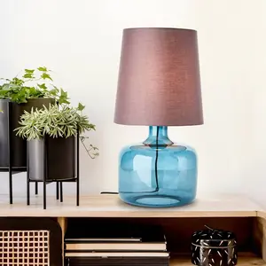 Brilliant Lampe à poser Hydra hauteur 57cm taupe/bleu foncé pas cher