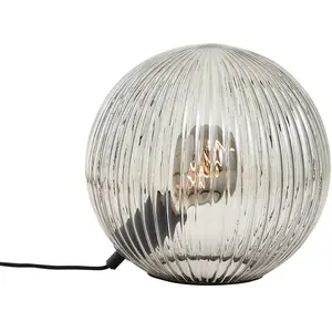Comparateur de prix : Brilliant Lampe de table en verre Belado noir/gris fumé strié