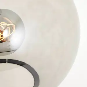 Brilliant Lampe de table en verre Belado noir/gris fumé lisse pas cher