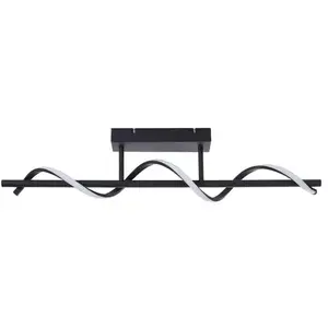 Brilliant Plafonnier LED Eunice, longueur 80 cm, noir, métal pas cher