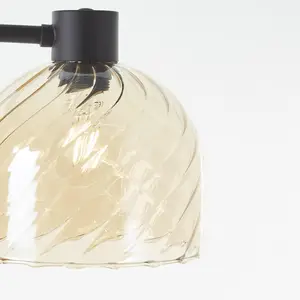 Brilliant Lampe à poser Casto, hauteur 54 cm, ambre, verre/métal pas cher