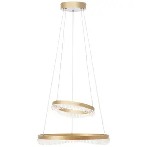 Brilliant Suspension LED Aurora, doré, Ø 30 cm, aluminium, CCT pas cher
