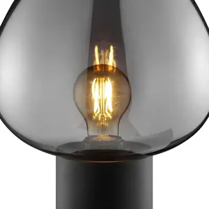 Brilliant Lampe de table Ligari, noir/gris fumé, hauteur 28 cm métal/v... pas cher