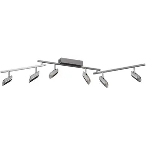 Brilliant Spot pour plafond LED Risell, longueur 142 cm, couleur alumi...Vendu parluminaire