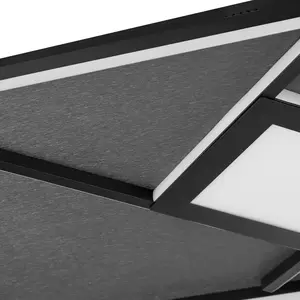 Brilliant Plafonnier LED Hardy, longueur 71 cm noir mat métal/tissuVendu parluminaire
