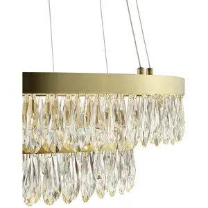 Brilliant Suspension LED Celestia, Ø 60 cm, couleur laiton, cristalVendu parluminaire