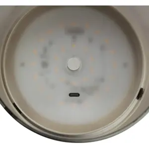 Brilliant Lampe de table LED Lumeo, Ø 13 cm, couleur laiton/gris fumé pas cher