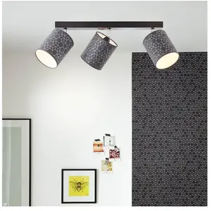 Brilliant Galance Plafonnier, long, 3 sources de lumière, 86830/06,