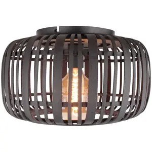 BRILLIANT Woodrow plafonnier 40cm bois foncé / noir pas cher