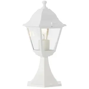 Comparateur de prix : Brilliant Borne Extérieure Nissie Blanc - - Métal/Verre - Ip44 - 1Xe27 60W