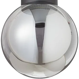 Brilliant Plafonnier Astro, verre sphère, gris fumée, Ø25 cm