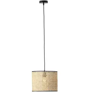 Comparateur de prix : Brilliant Suspension en métal et bois 174 cm WILEY couleur noir et naturel