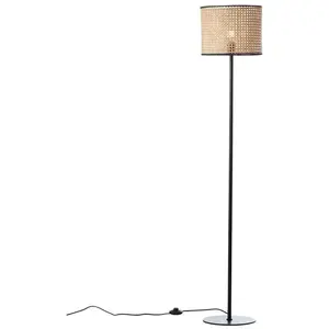 Comparateur de prix : Brilliant WILEY-Lampadaire Métal/Rotin H154cm