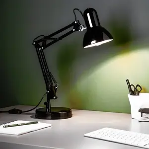 Comparateur de prix : Brilliant HENRY Lampe de bureau orientable E27 40 W Noir