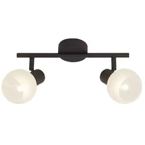 Comparateur de prix : Brilliant Plafonnier Gabon à 2 lampes, brun et blanc