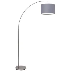 Comparateur de prix : Brilliant Lampe sur pied Clarie, gris, couleur fer, 180 cm, tissu/métal