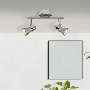 Comparateur de prix : Brilliant Spot pour plafond LED Sanny, fer/chrome, largeur 31,5 cm Métal