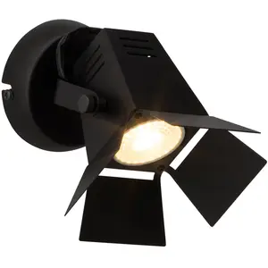 Brilliant Applique murale LED aspect technique Movie, noire pas cher