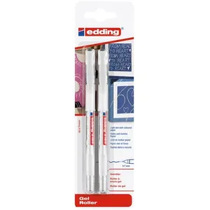 Comparateur de prix : Set de Stylos Roller Gel Edding 2185 - 0,7 mm - Blanc - 2 pcs