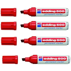 Comparateur de prix : edding - marqueur permanent 500, pointe biseautée, rouge