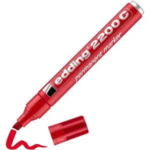 Edding Marqueur Permanent E2200c Rouge Pointe Bi Seautee pas cher