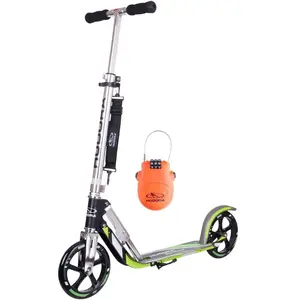 Hudora Trottinette Aluminium Big Wheel Et Cadenas Gris Et Vert pas cher