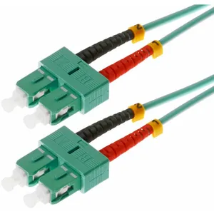 Comparateur de prix : 5m OM3 sc/sc - 5 m - OM3 - sc - sc - Male connector / Male connector - Turquoise (115790) - Helos