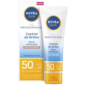 NIVEA Sun Control Shine medium matifiant visage SPF50 40 ml pas cher