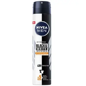 Comparateur de prix : NIVEA Déodorant anti-transpirant anti-traces blanches 72 h - Black & White - Homme - 200 ml