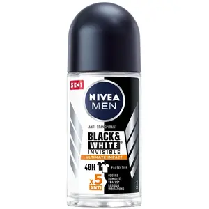 Comparateur de prix : Nivea Nivea - Black&white Ultimate - Déodorant Bille Anti-Transpirant 48h Homme 50 Ml