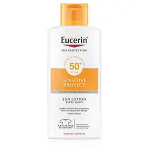 Eucerin - Lait Solaire Extra Light Sensitive Protect SPF 50+ 400ml - TU pas cher