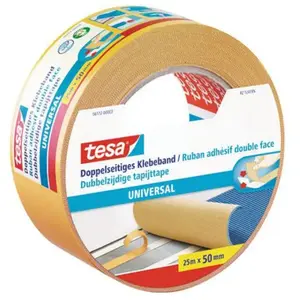 Comparateur de prix : Tesa tesa ruban  adhésif universel double face, 50 mm x 25 m