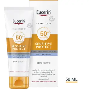 Comparateur de prix : Eucerin Sun Protection Sensitive Protect Crème Solaire Visage SPF50+ 50ml