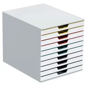 Comparateur de prix : Durable varicolor mix 10 boîte à archives plastique multicolore, blanc