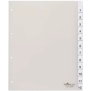 DURABLE répertoire plastique, A4, 12 divisions, transparent pas cher