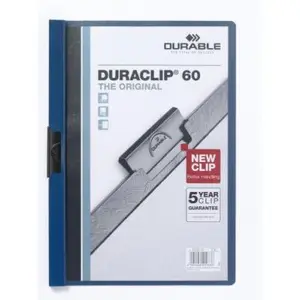 Comparateur de prix : Durable duraclip 60 chemise de présentation à clip bleu foncé 220907