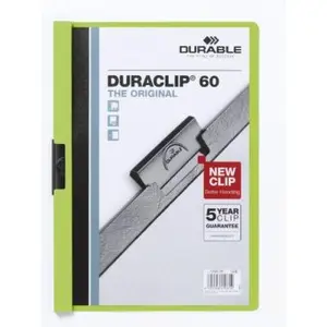 Comparateur de prix : Durable duraclip 60 chemise de présentation à clip vert 2209 05