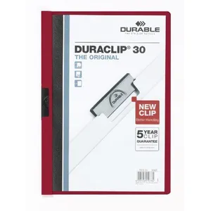 Comparateur de prix : Durable duraclip 30 chemise de présentation à clip bordeaux 2200 31
