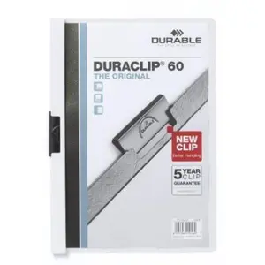 Comparateur de prix : Durable duraclip 60 chemise de présentation à clip blanc 2209 02