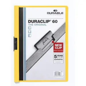 Comparateur de prix : Durable duraclip 60 chemise de présentation à clip jaune 2209 04