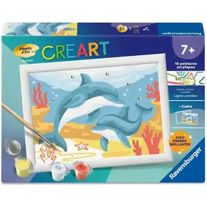 Ravensburger   CreArt Kids 13x18cm   Numéro dArt   Dauphins et coraux ...