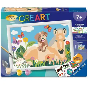 Ravensburger   CreArt Kids 18x24cm   Numéro dArt   Cheval & Chien   Ki...