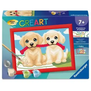 Creart Kids peinture au numéros : Chiens joueurs Ravensburger-12023332
