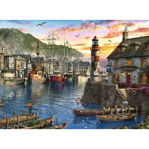 Lever du Soleil au Port 500 Pièces Ravensburger pas cher