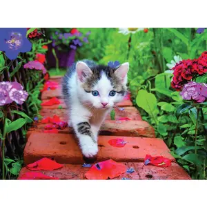 Nathan Ravensburger Puzzle 500 pièces : Chaton au jardin pas cher